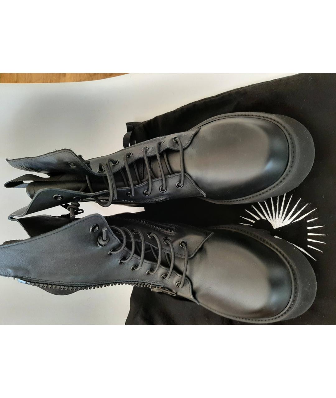 BRUNO BORDESE Черные кожаные высокие ботинки, фото 4