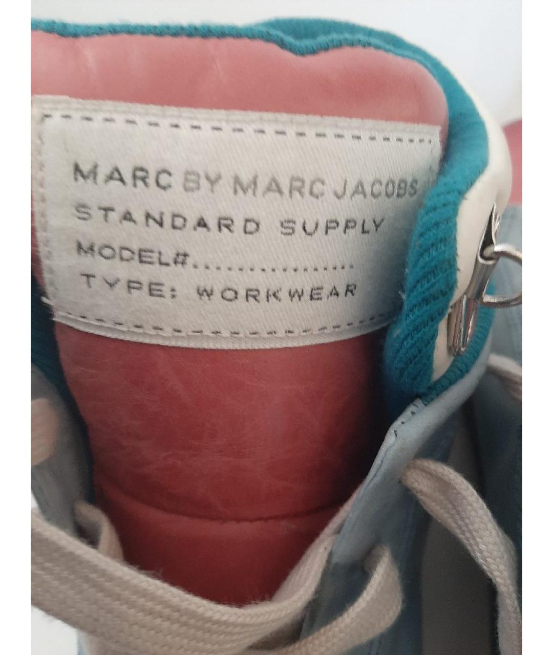 MARC BY MARC JACOBS Бирюзовые кожаные высокие кроссовки / кеды, фото 5