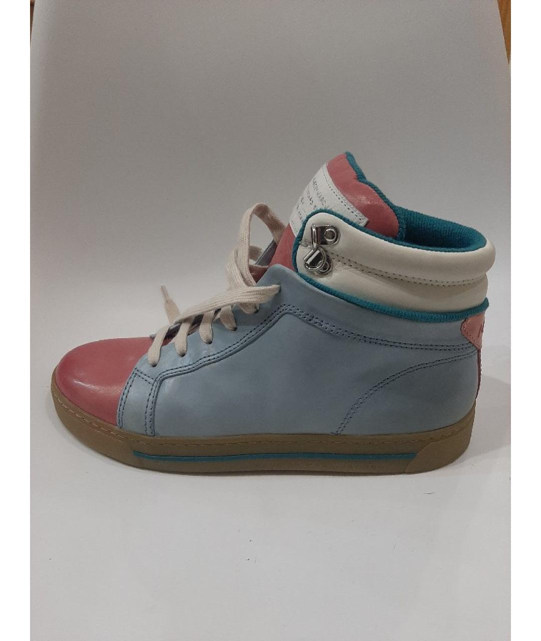MARC BY MARC JACOBS Бирюзовые кожаные высокие кроссовки / кеды, фото 8