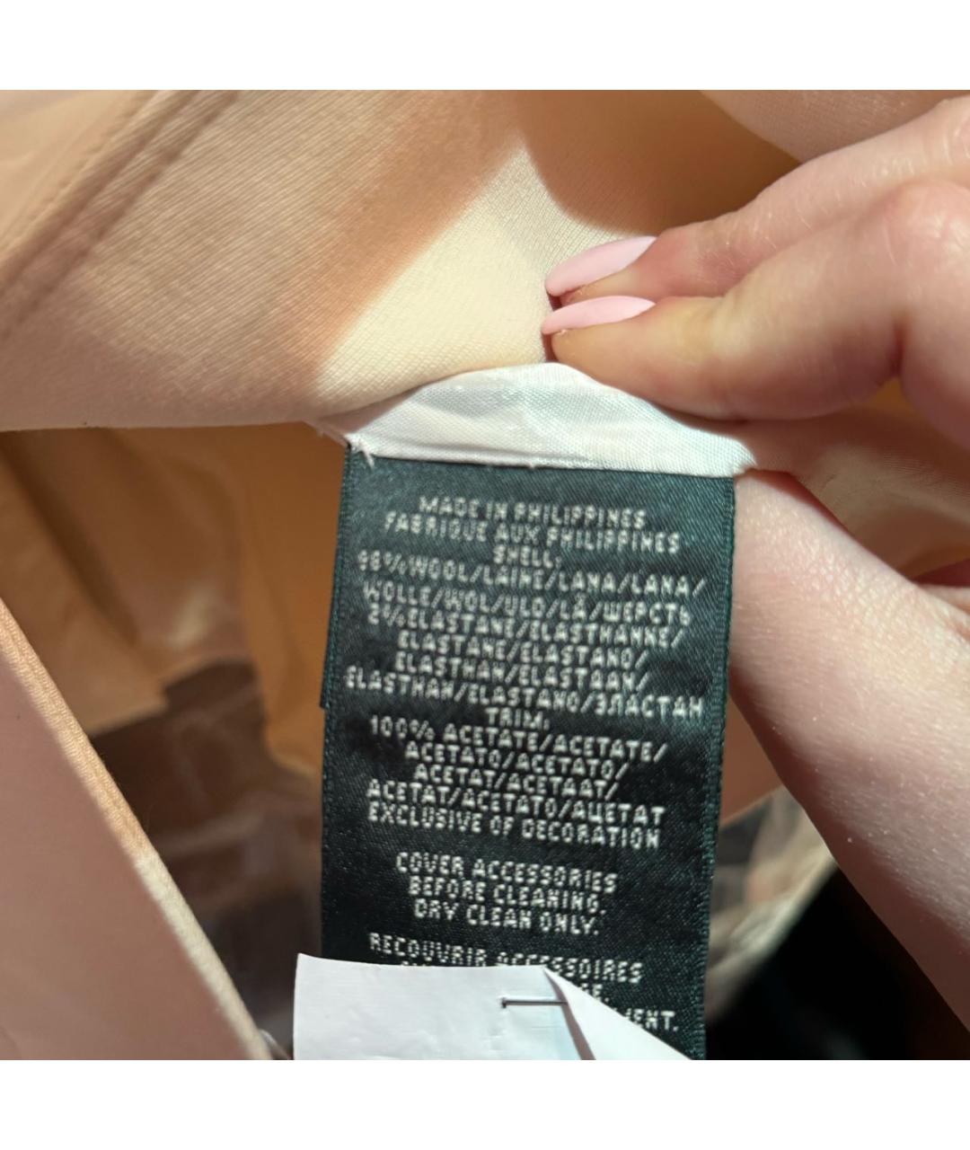 RALPH LAUREN Бежевый шерстяной жакет/пиджак, фото 5