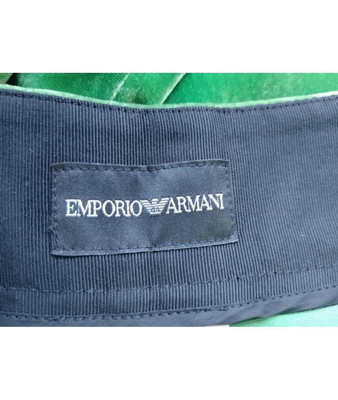EMPORIO ARMANI Зеленые вискозные прямые брюки, фото 6