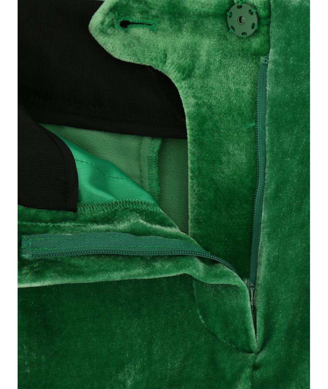 EMPORIO ARMANI Зеленые вискозные прямые брюки, фото 4
