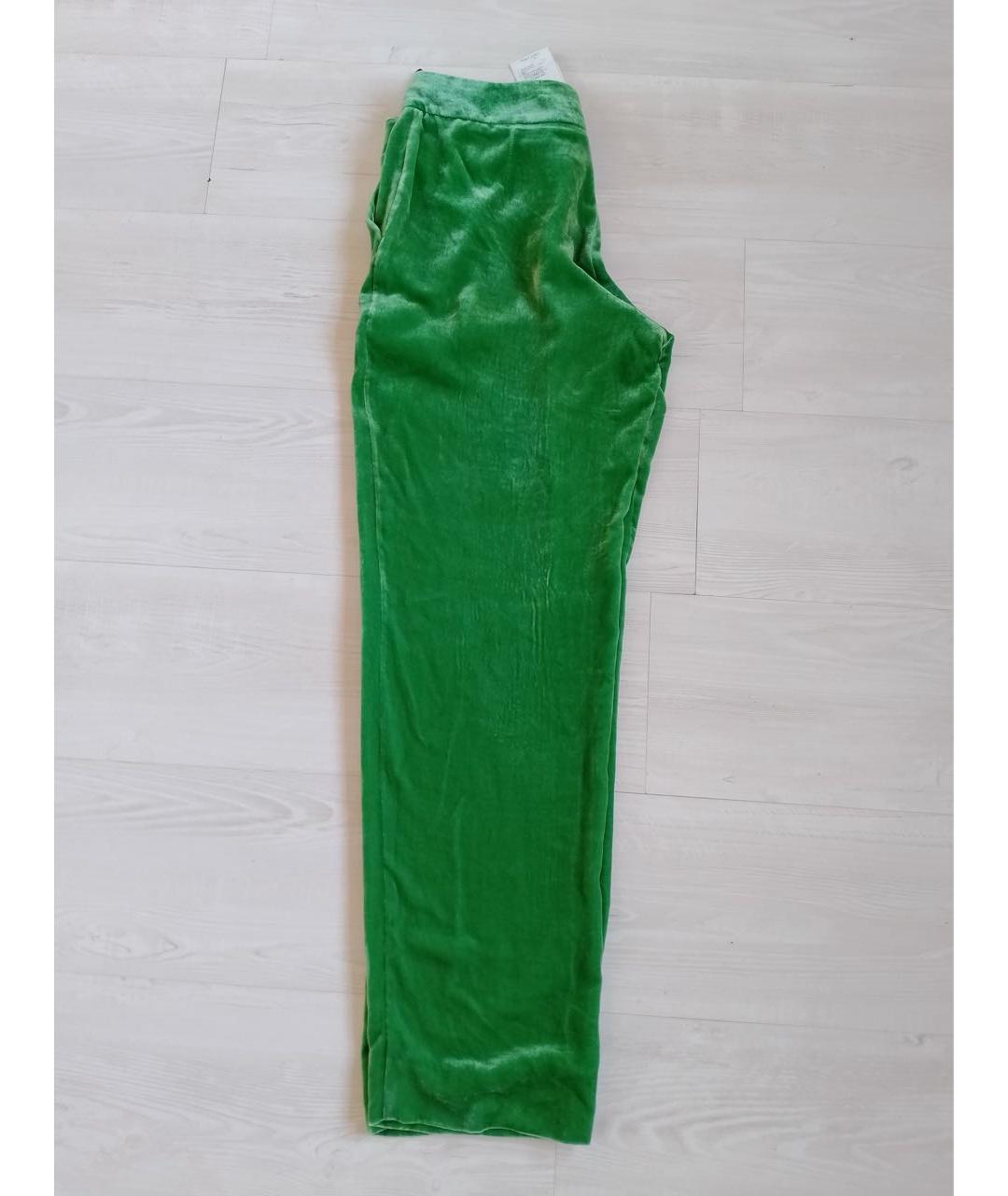 EMPORIO ARMANI Зеленые вискозные прямые брюки, фото 8