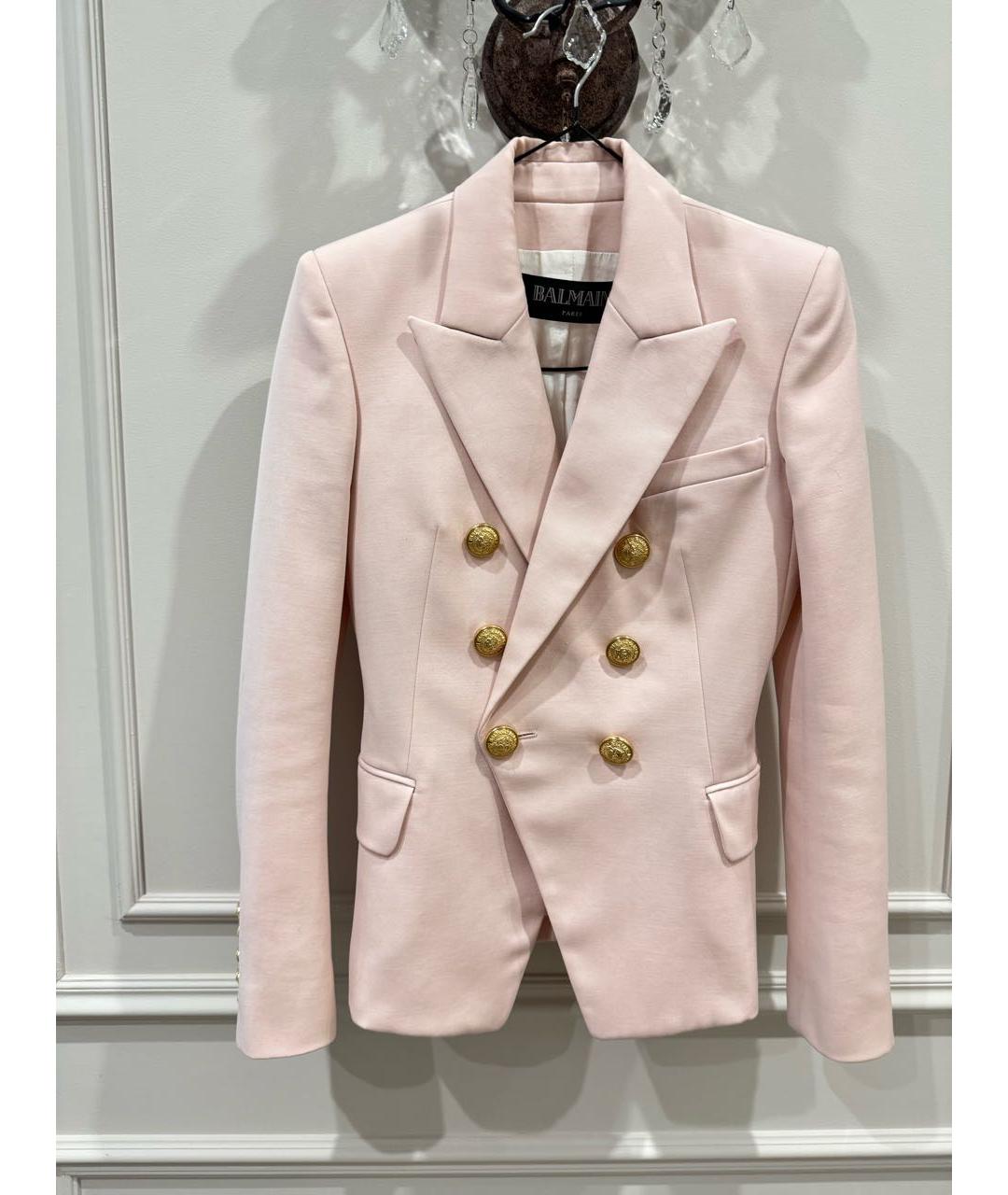 BALMAIN Розовый хлопковый жакет/пиджак, фото 5