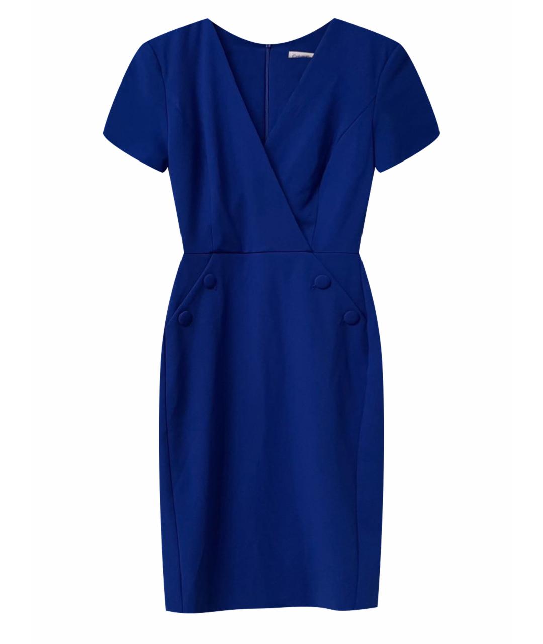 CALVIN KLEIN Синее креповое повседневное платье, фото 1