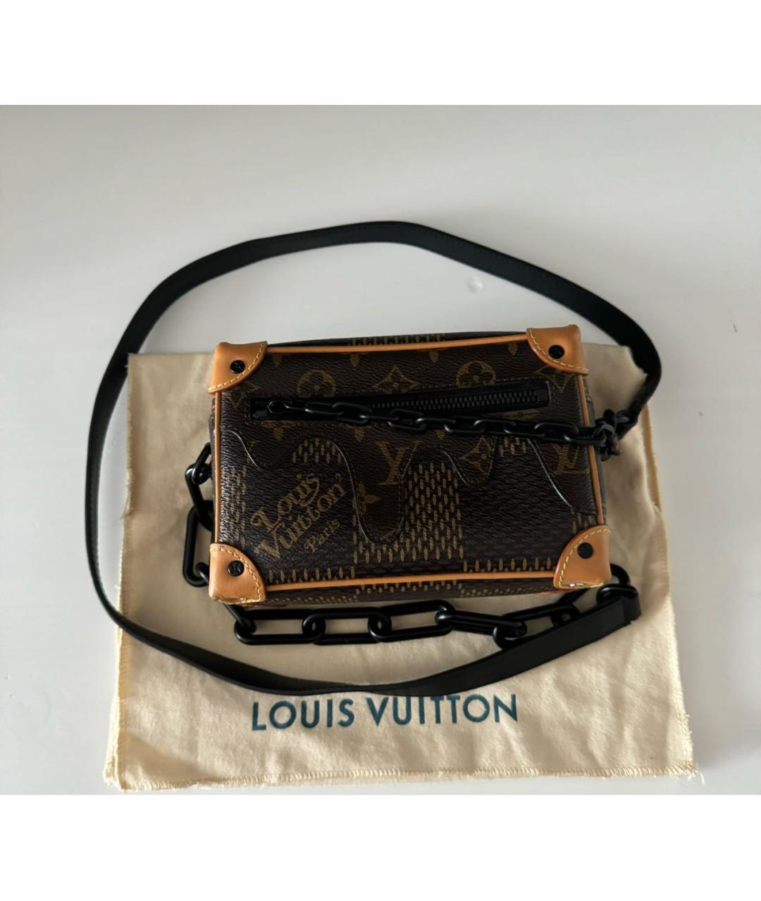 LOUIS VUITTON PRE-OWNED Коричневая сумка через плечо из искусственной кожи, фото 6