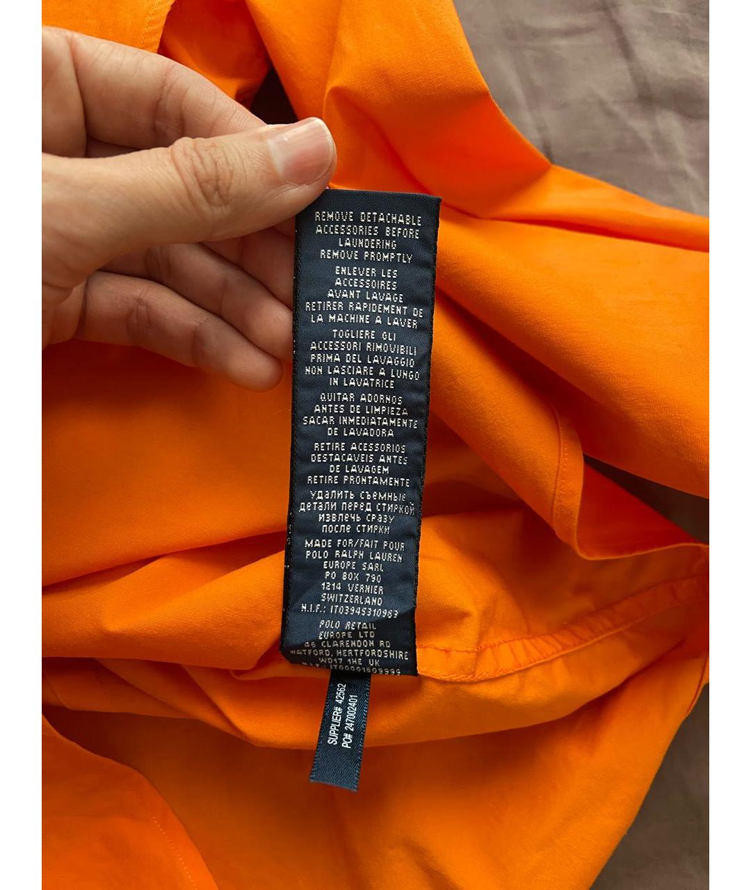 RALPH LAUREN Оранжевая хлопковая рубашка, фото 6