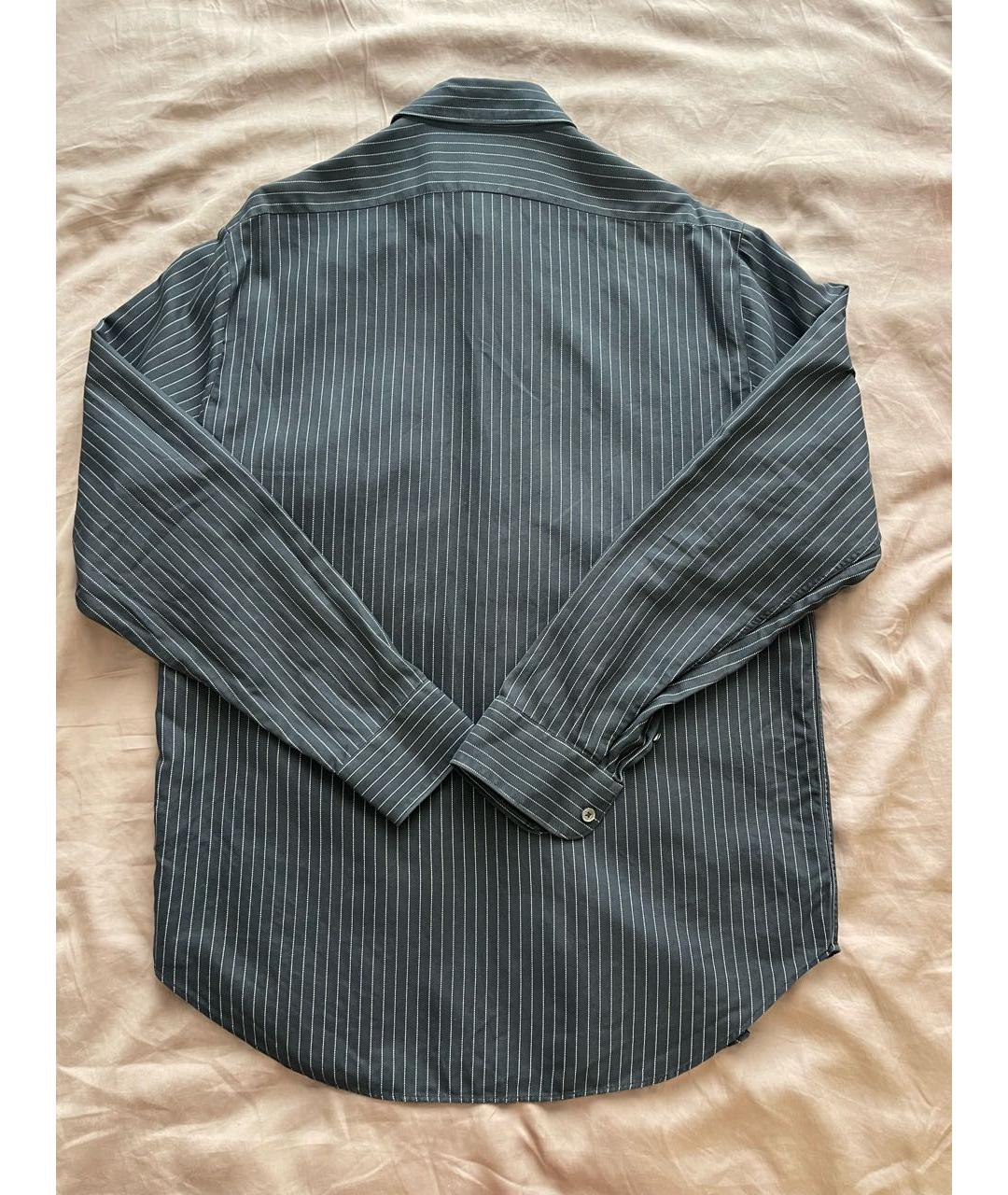 ARMANI COLLEZIONI Антрацитовая хлопковая кэжуал рубашка, фото 2