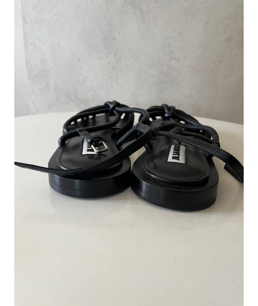 JIL SANDER Черные кожаные сандалии, фото 5