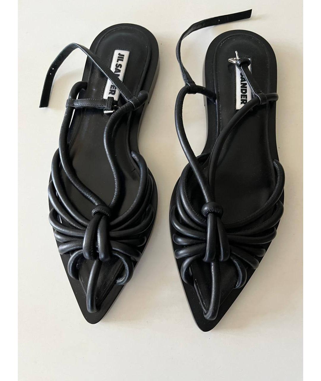 JIL SANDER Черные кожаные сандалии, фото 9