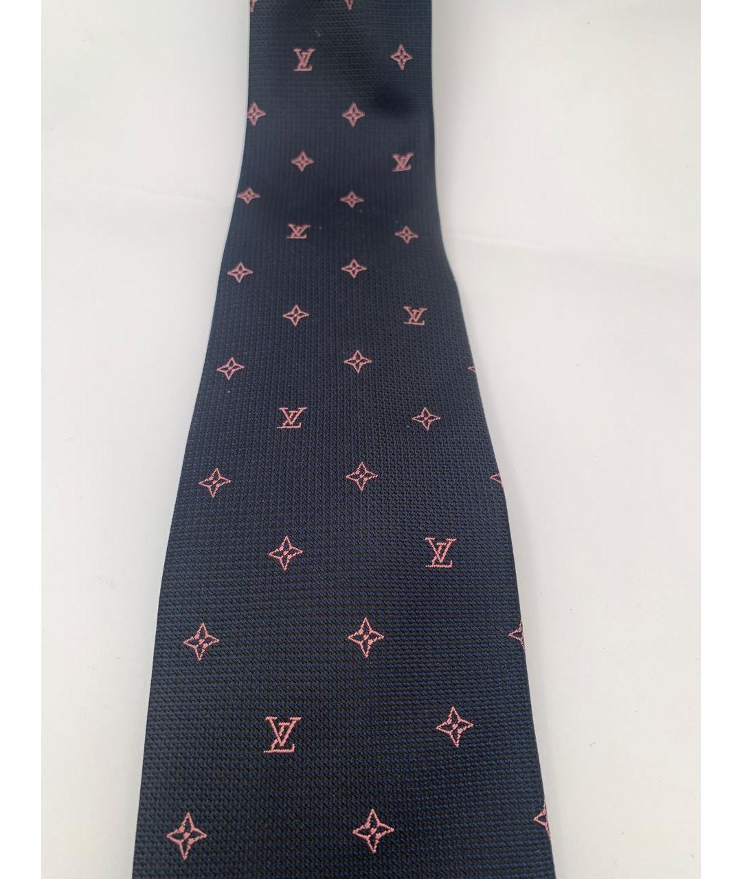 LOUIS VUITTON PRE-OWNED Темно-синий шелковый галстук, фото 2