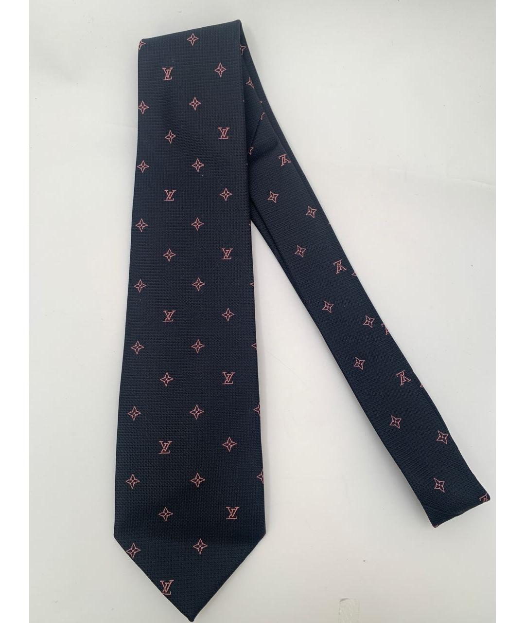 LOUIS VUITTON PRE-OWNED Темно-синий шелковый галстук, фото 7