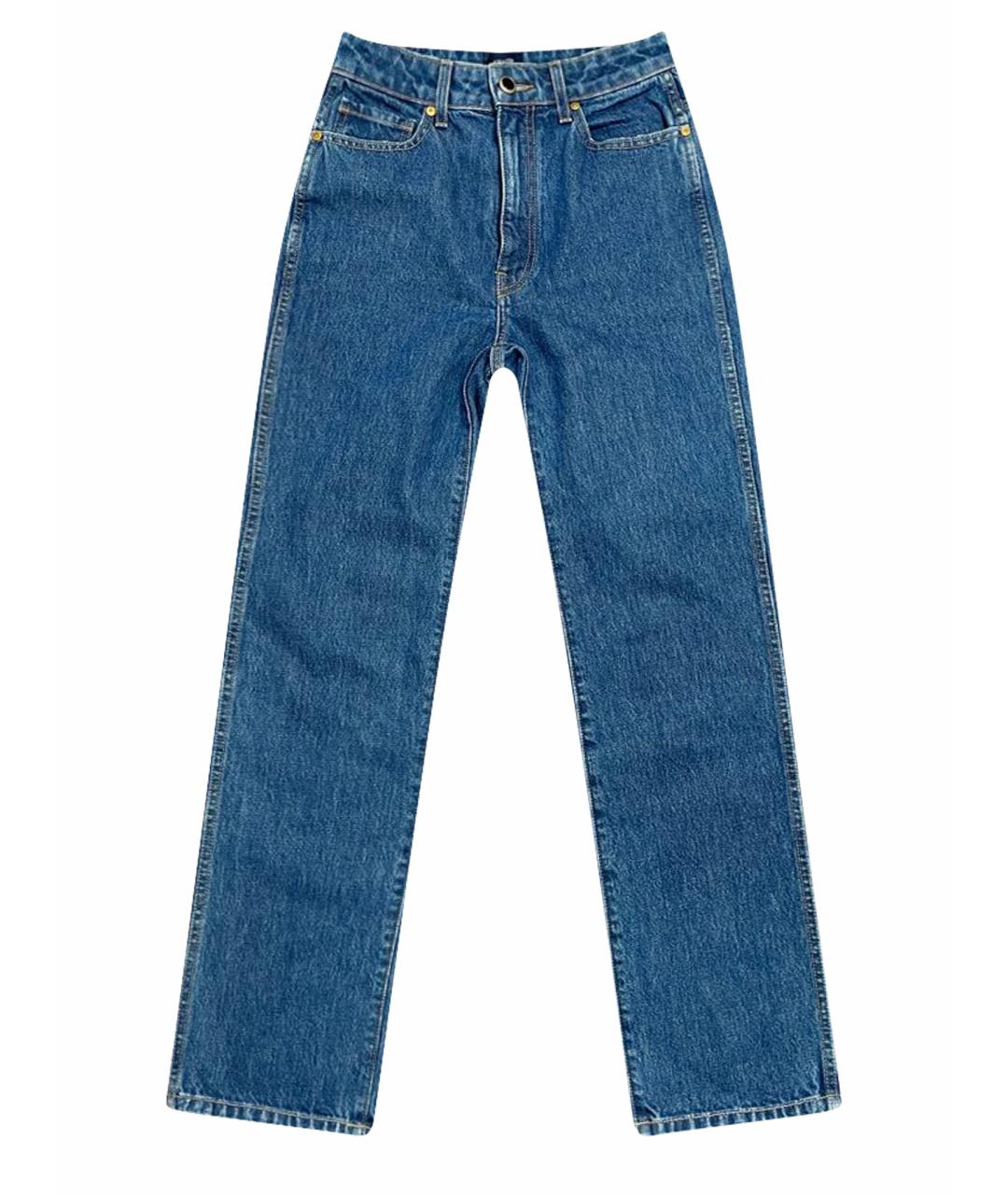 KHAITE Темно-синие хлопковые прямые джинсы, фото 1