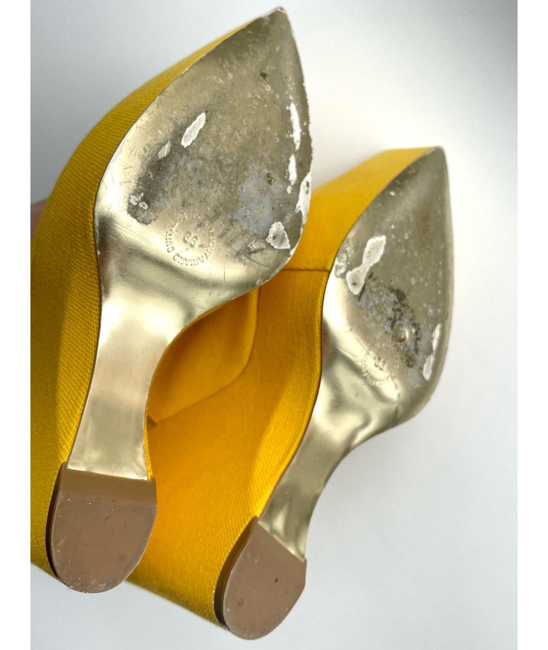 STELLA MCCARTNEY Желтые текстильные туфли, фото 6
