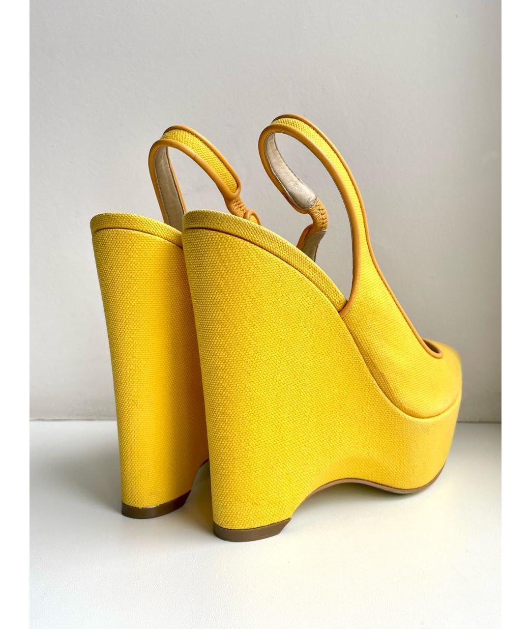 STELLA MCCARTNEY Желтые текстильные туфли, фото 4