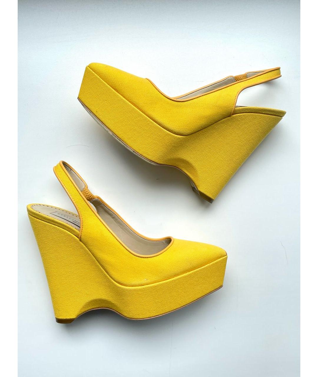 STELLA MCCARTNEY Желтые текстильные туфли, фото 2