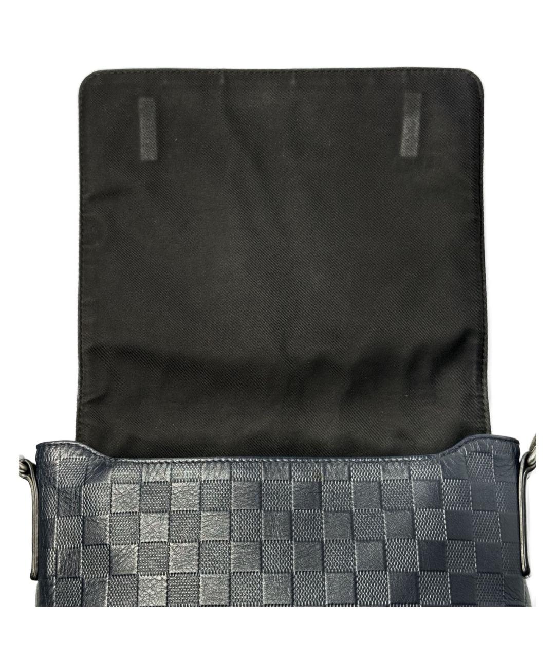 LOUIS VUITTON PRE-OWNED Темно-синяя кожаная сумка на плечо, фото 8