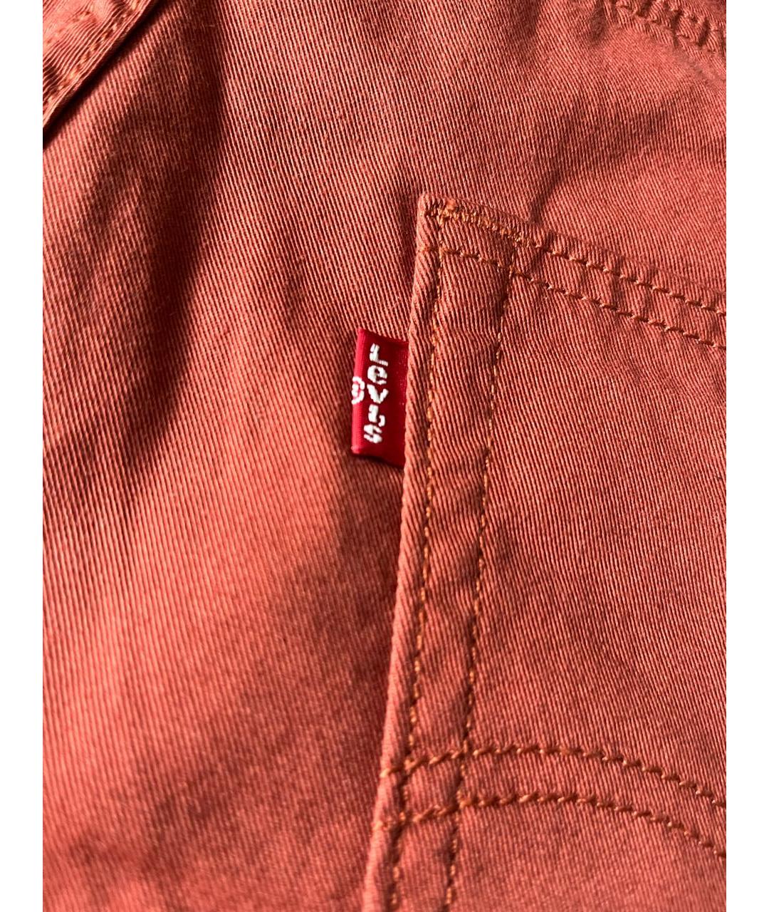 LEVI'S Бордовые хлопко-эластановые прямые джинсы, фото 7