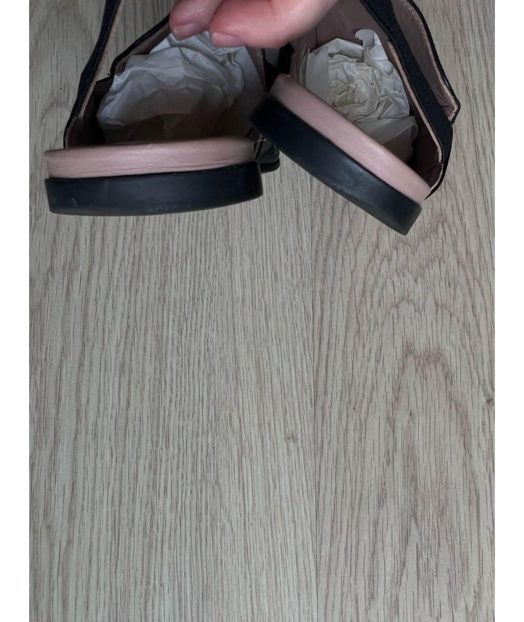 GUCCI KIDS Черные кожаные сандалии и шлепанцы, фото 8