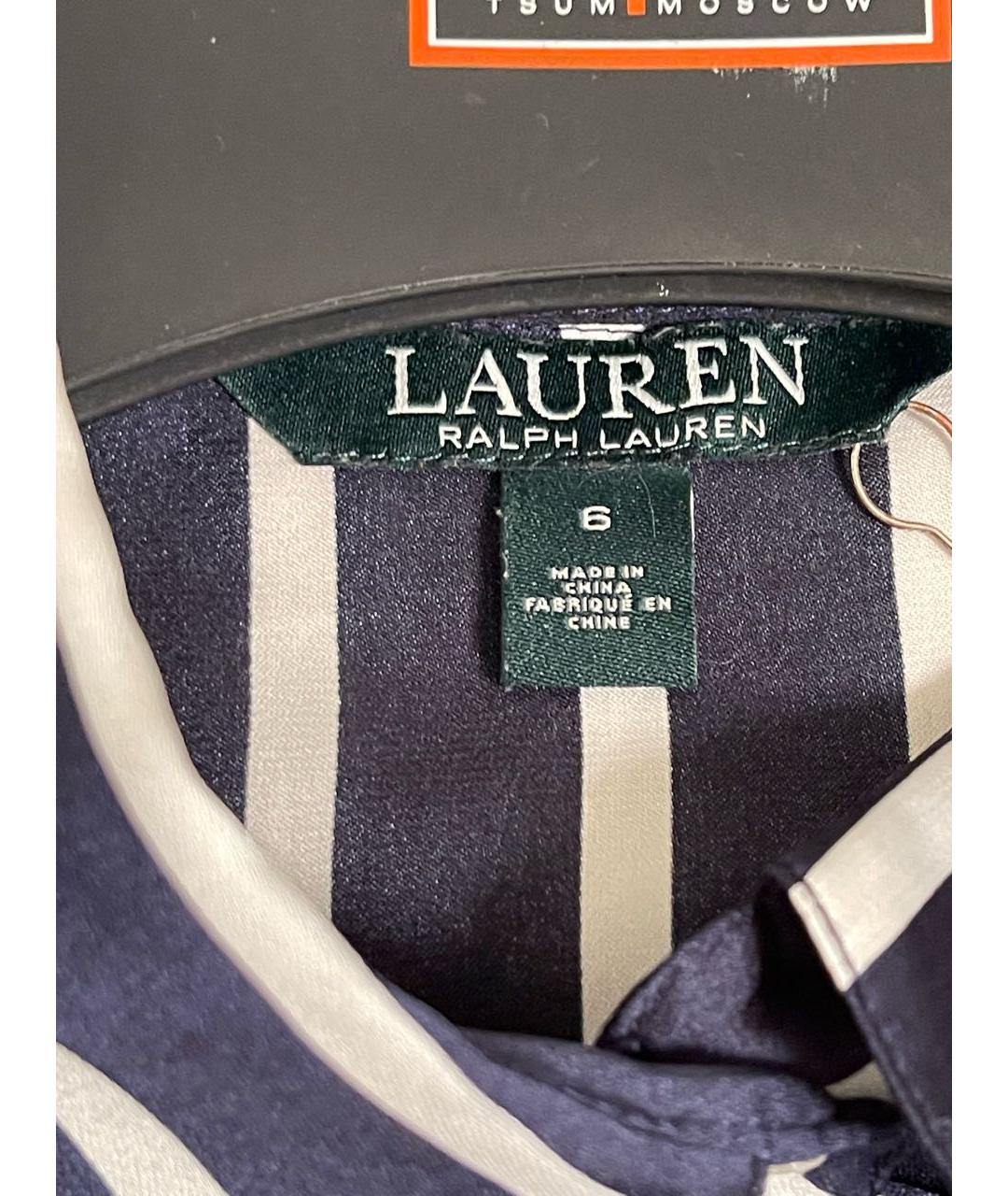 RALPH LAUREN Темно-синяя полиэстеровая блузы, фото 5