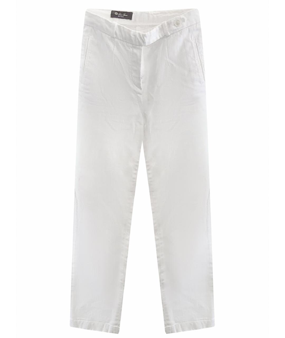 LORO PIANA Белые прямые брюки, фото 1