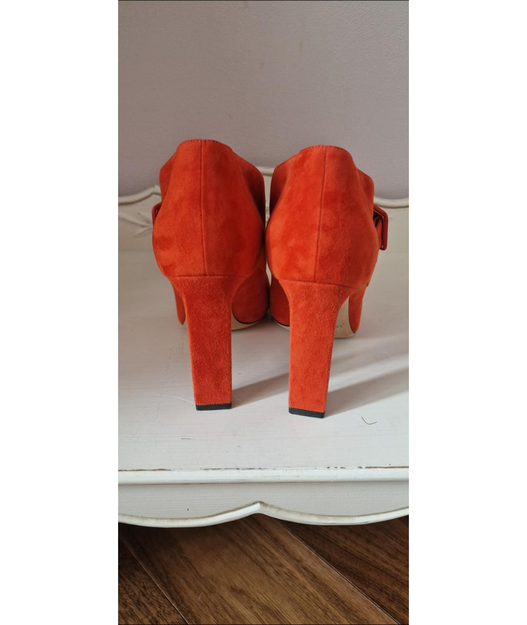 JIMMY CHOO Оранжевое замшевые туфли, фото 4