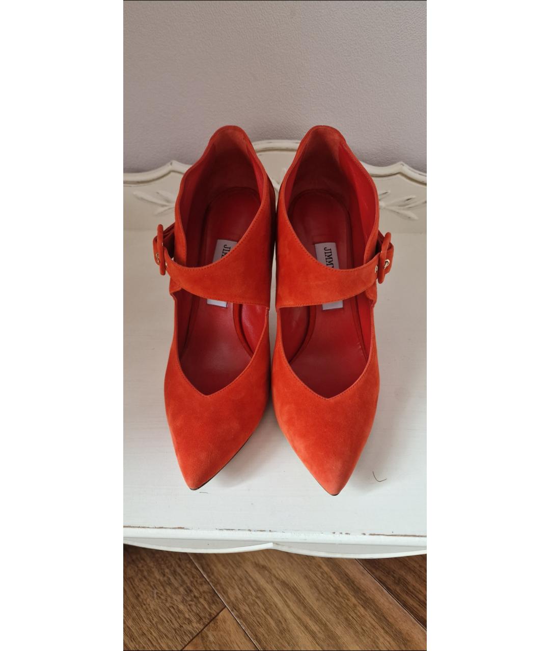 JIMMY CHOO Оранжевое замшевые туфли, фото 2