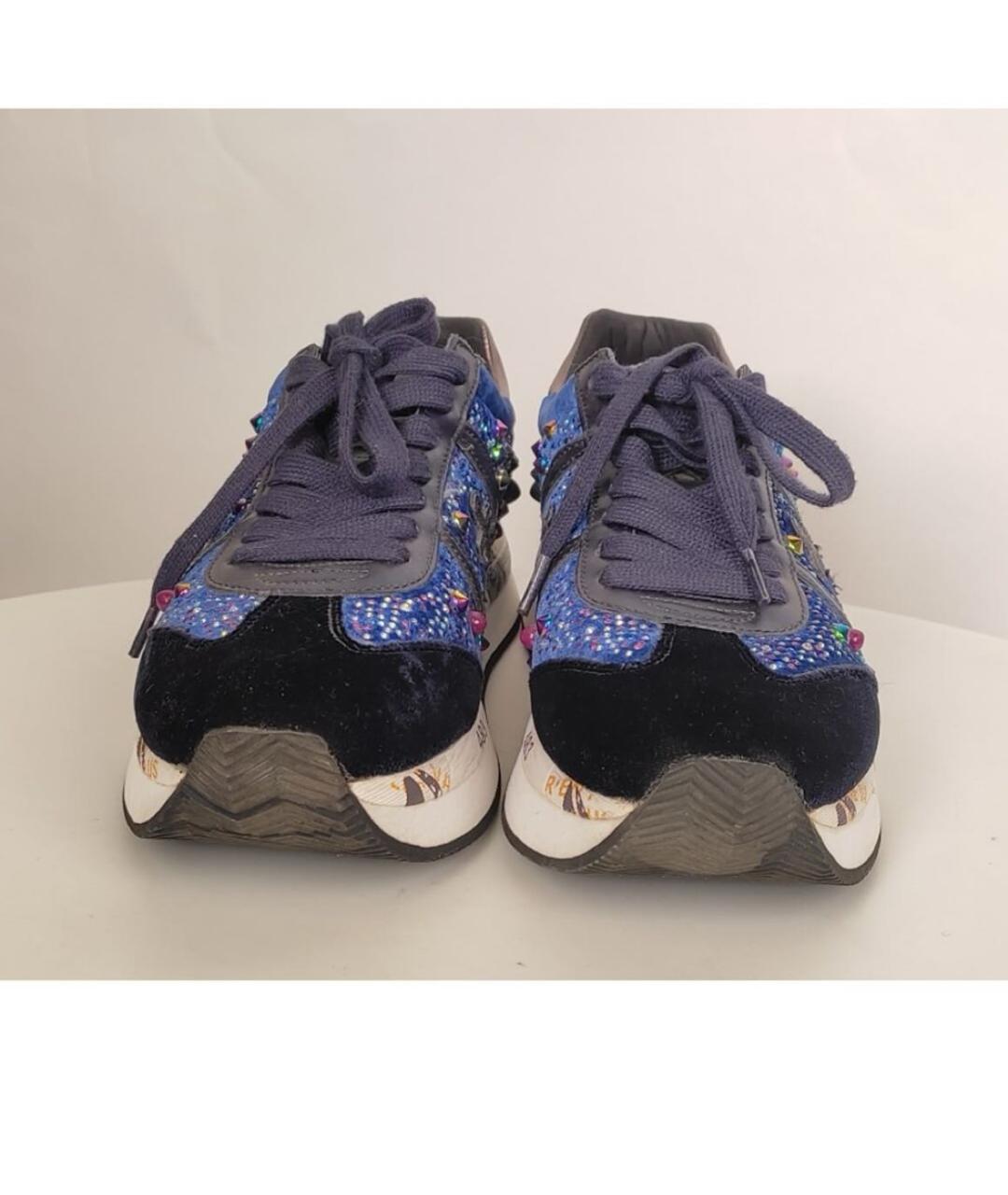 PREMIATA Темно-синие замшевые кроссовки, фото 2