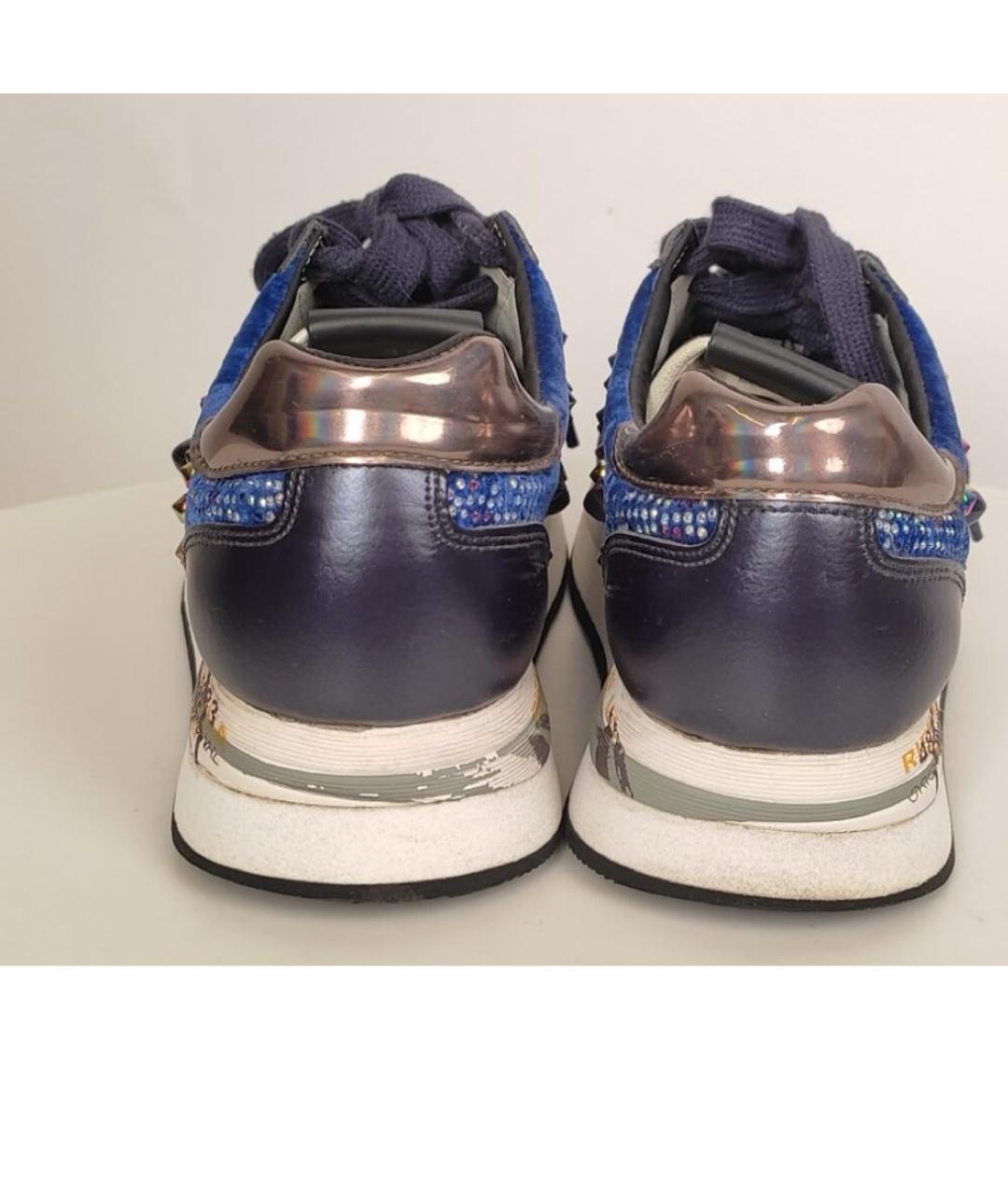 PREMIATA Темно-синие замшевые кроссовки, фото 4