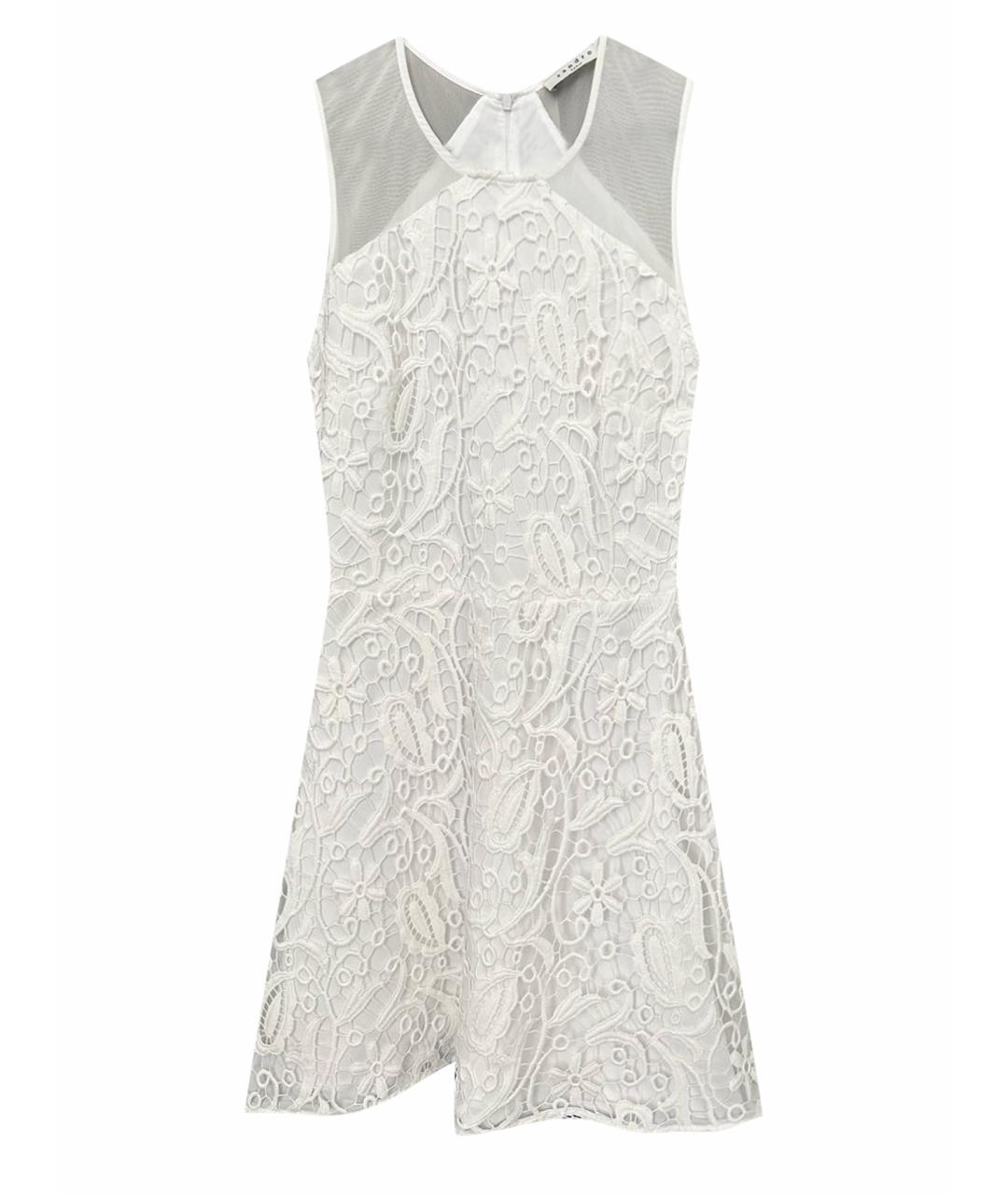SANDRO Белое синтетическое коктейльное платье, фото 1