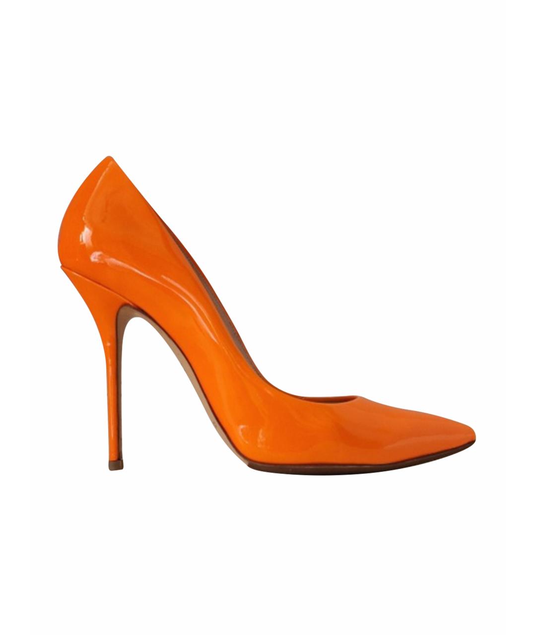 CASADEI Оранжевое кожаные туфли, фото 1