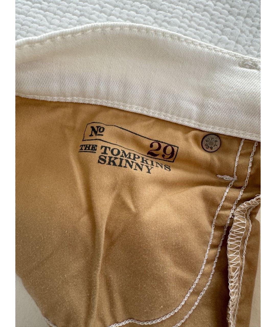 POLO RALPH LAUREN Белые хлопко-эластановые джинсы слим, фото 4