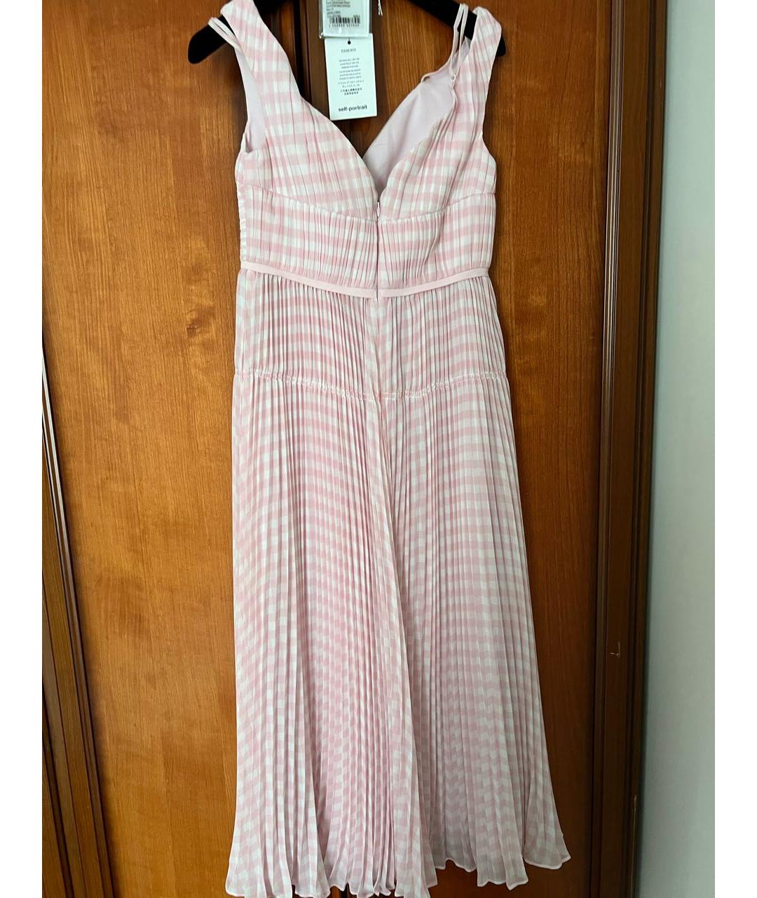 SELF-PORTRAIT Розовое полиэстеровое повседневное платье, фото 6