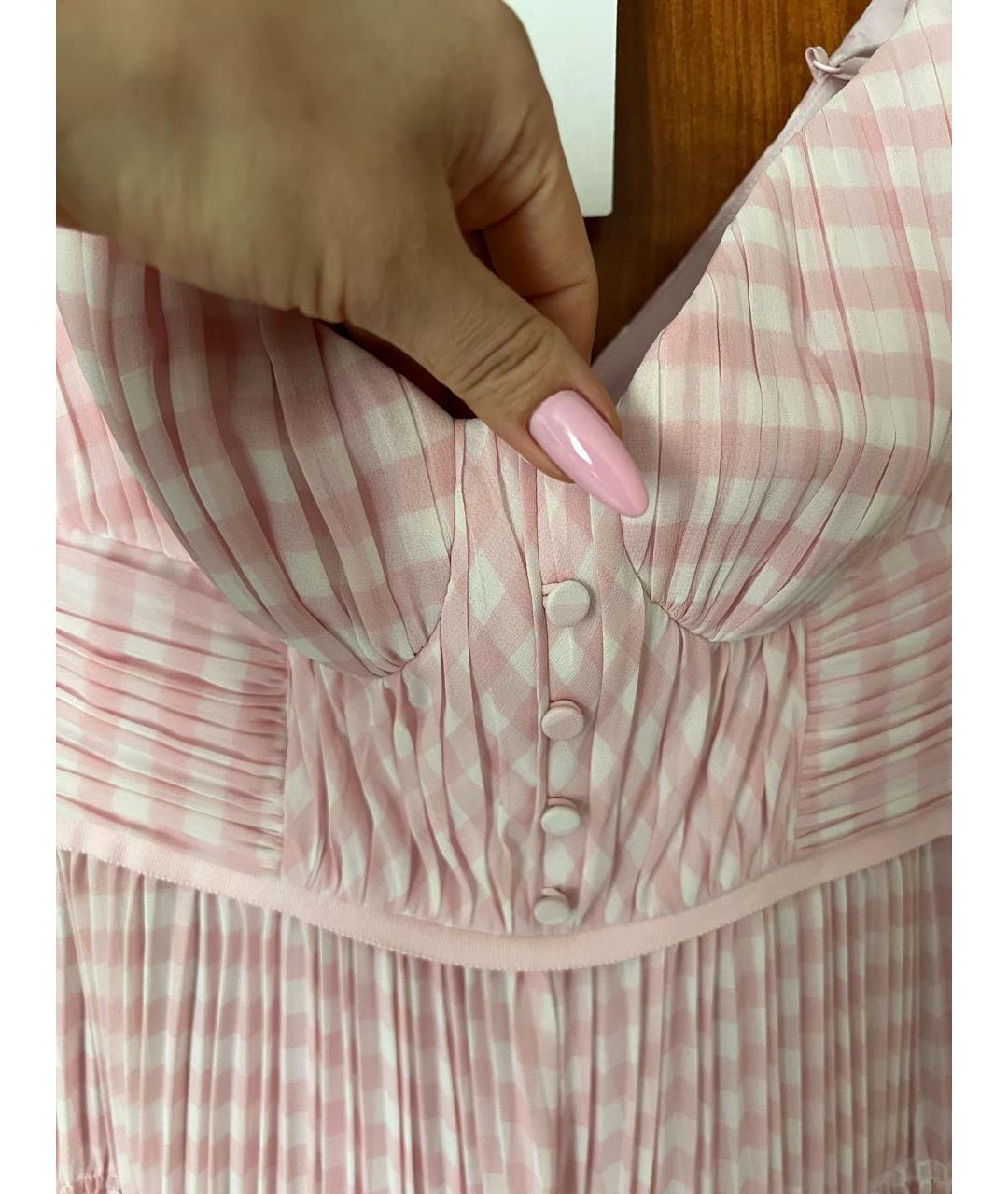 SELF-PORTRAIT Розовое полиэстеровое повседневное платье, фото 5