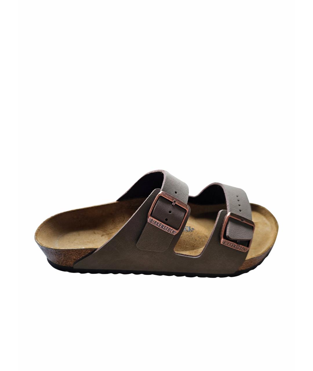 BIRKENSTOCK Коричневые нубуковые сандалии, фото 1