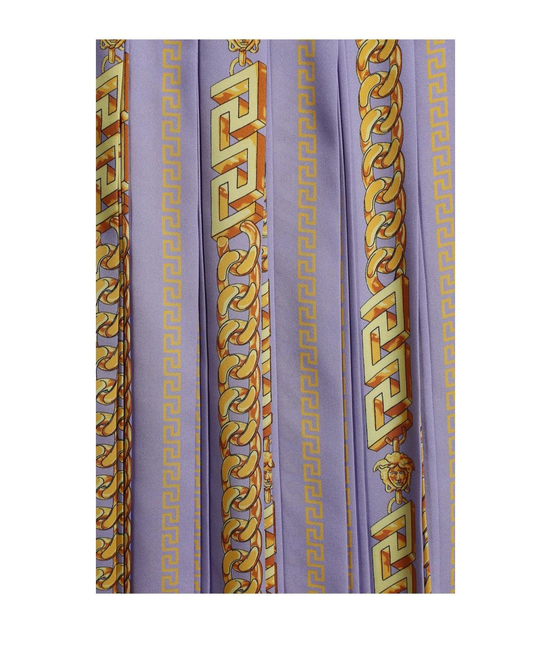VERSACE Фиолетовая полиэстеровая юбка макси, фото 4