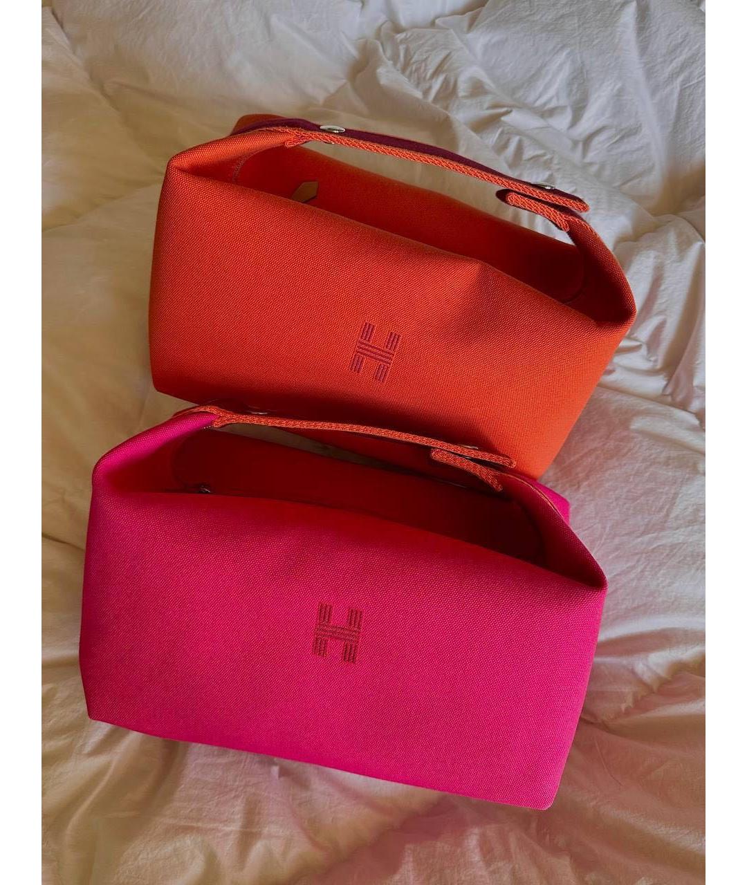 HERMES PRE-OWNED Оранжевая косметичка, фото 4