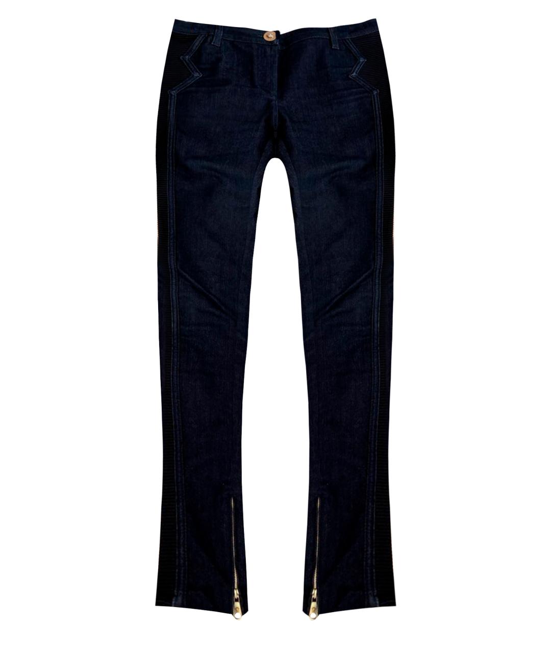 VERSACE Темно-синие хлопко-эластановые джинсы слим, фото 1