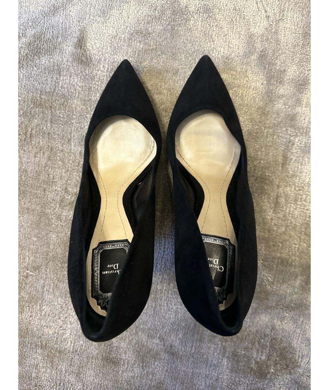 CHRISTIAN DIOR Черные замшевые туфли, фото 3