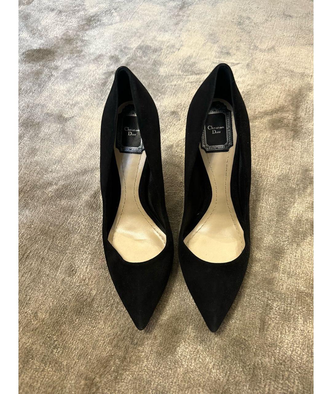 CHRISTIAN DIOR Черные замшевые туфли, фото 2