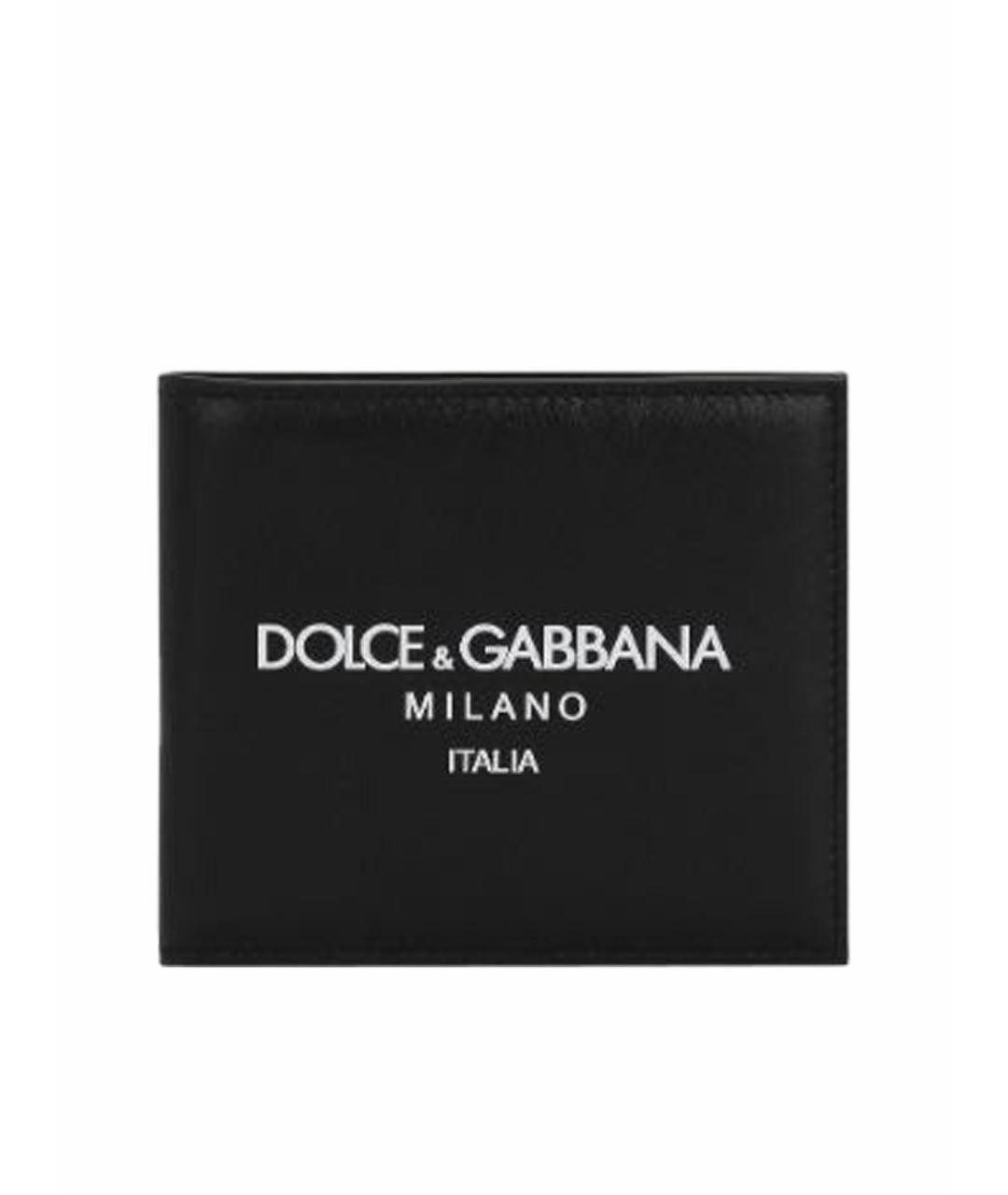 DOLCE&GABBANA Черный кожаный кошелек, фото 1