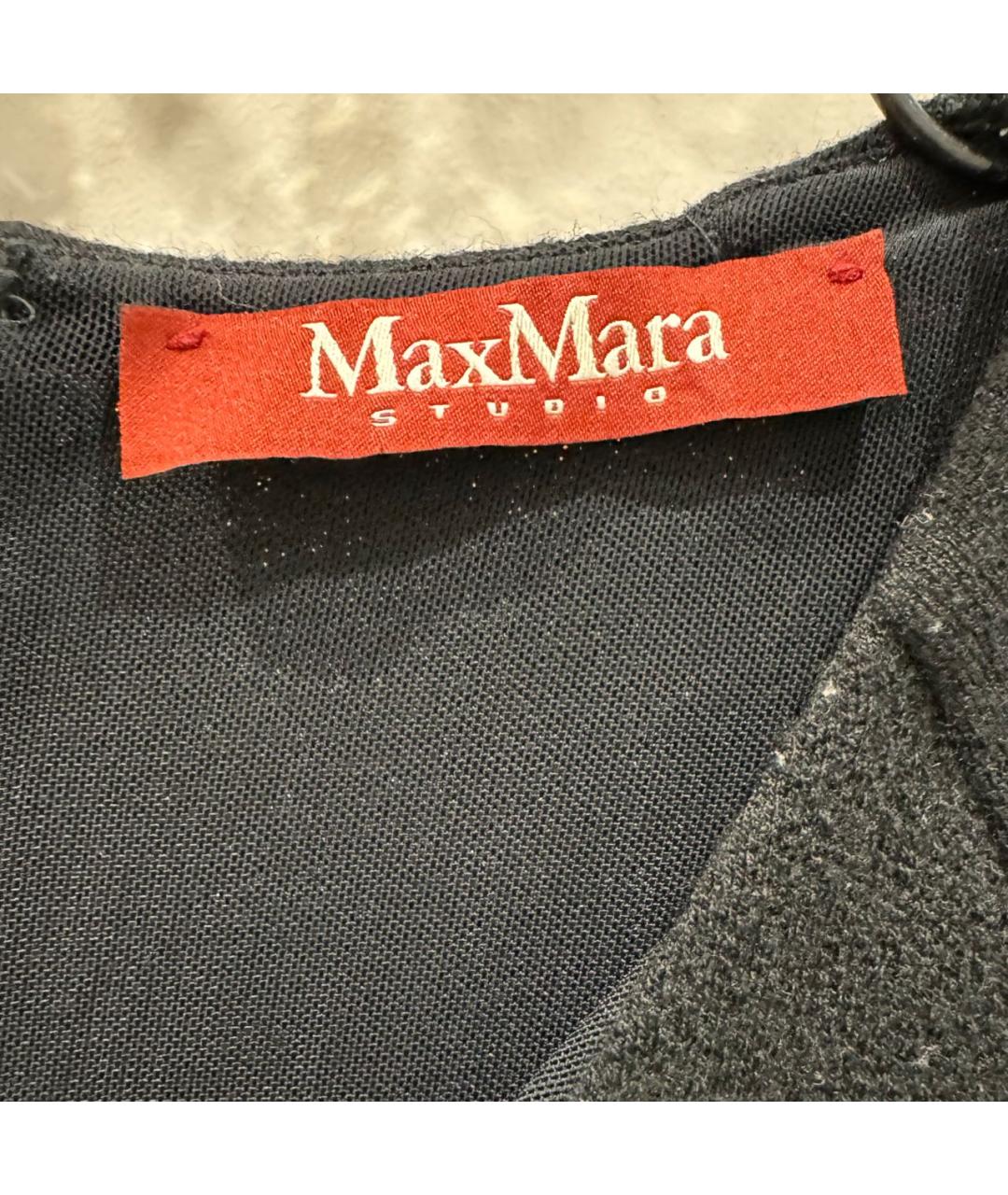 MAX MARA STUDIO Черное шерстяное повседневное платье, фото 3