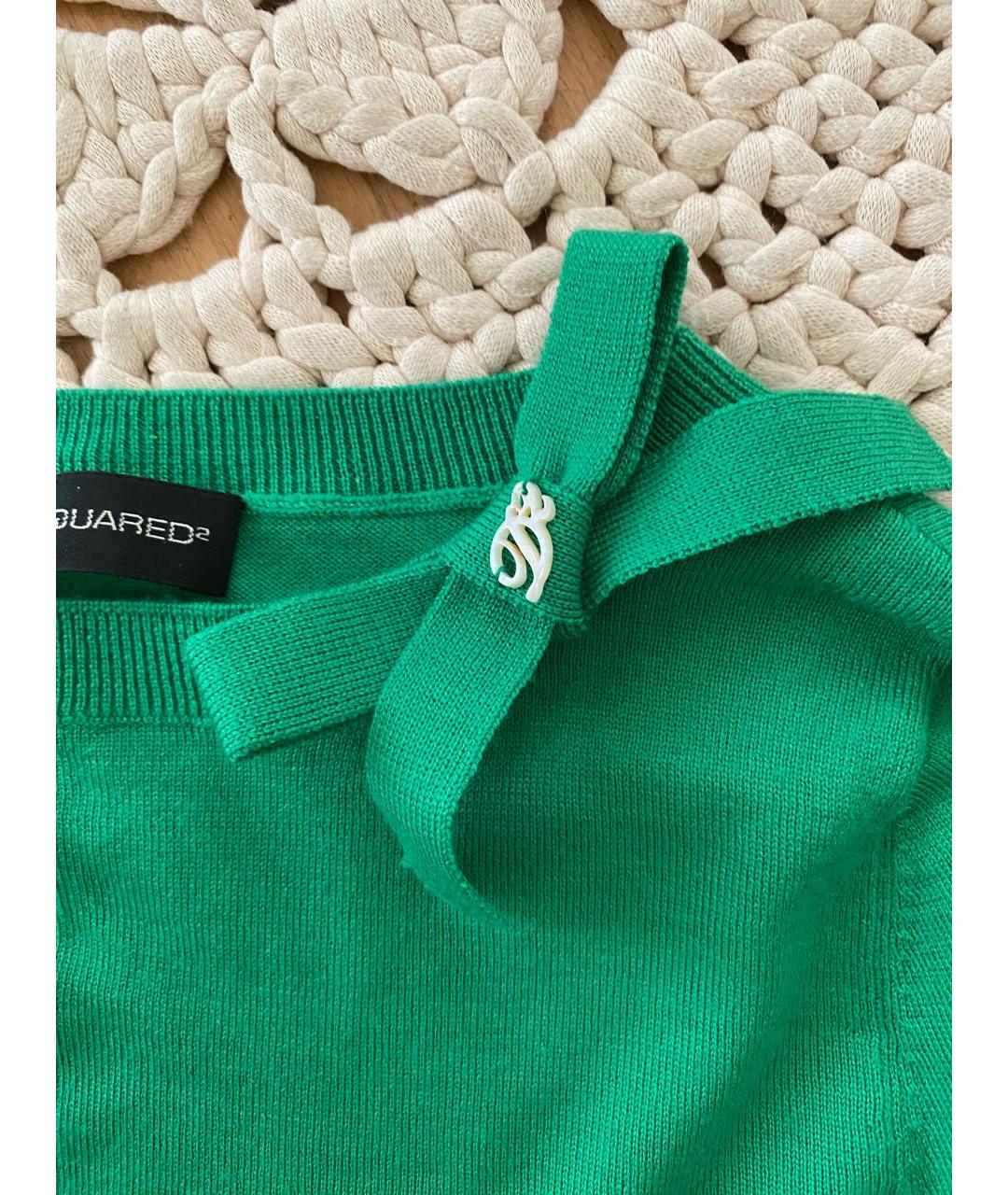 DSQUARED2 Зеленый шерстяной джемпер / свитер, фото 4