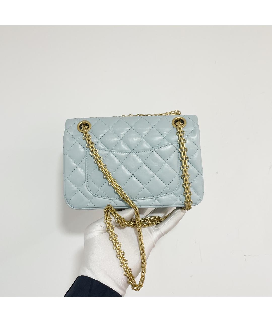 CHANEL Голубая кожаная сумка через плечо, фото 3