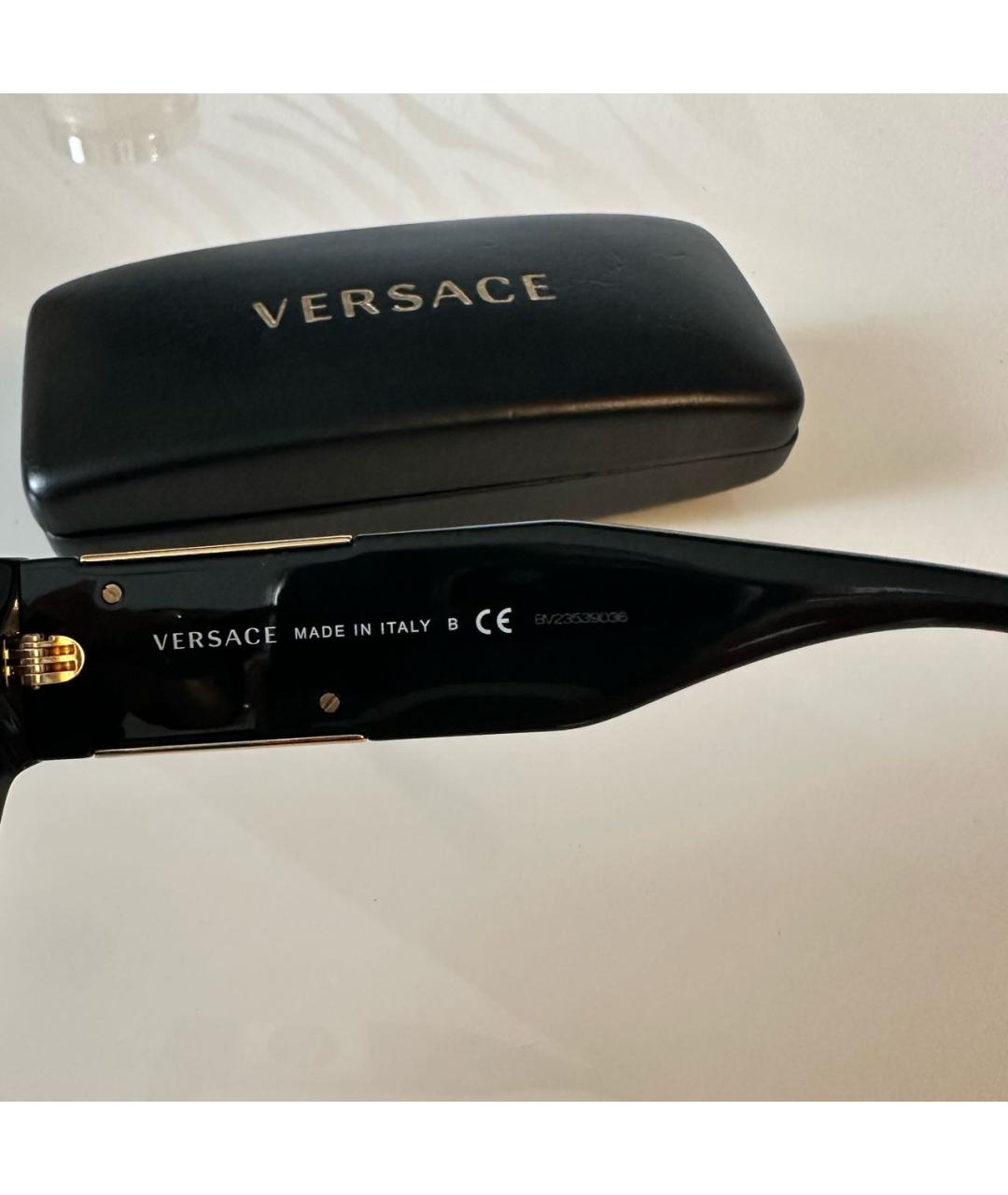 VERSACE Черные пластиковые солнцезащитные очки, фото 6