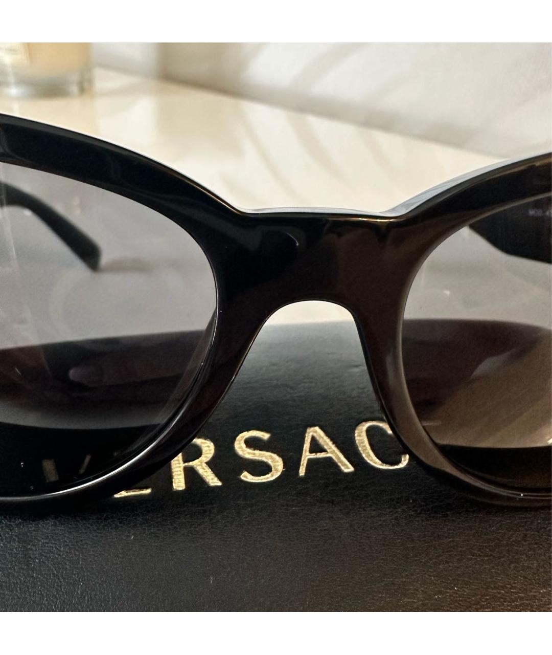 VERSACE Черные пластиковые солнцезащитные очки, фото 5