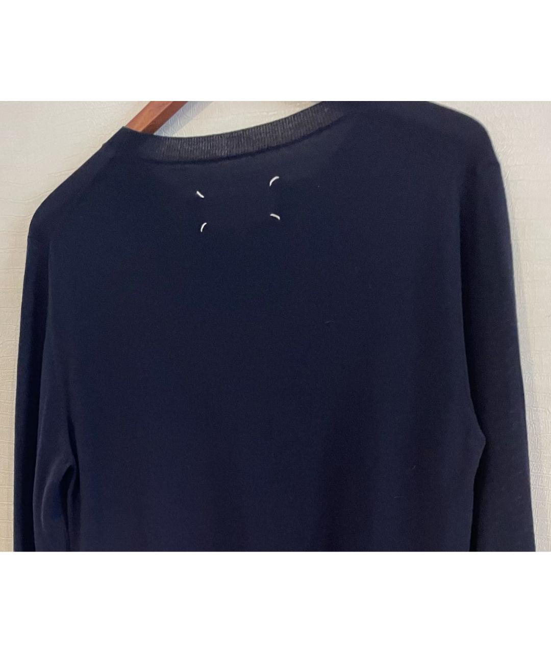 MAISON MARGIELA Темно-синий шерстяной джемпер / свитер, фото 7