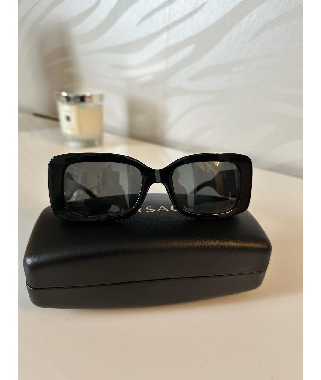 VERSACE Черные пластиковые солнцезащитные очки, фото 6