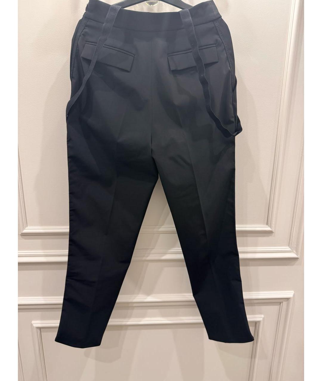 ELISABETTA FRANCHI Черные полиэстеровые прямые брюки, фото 2