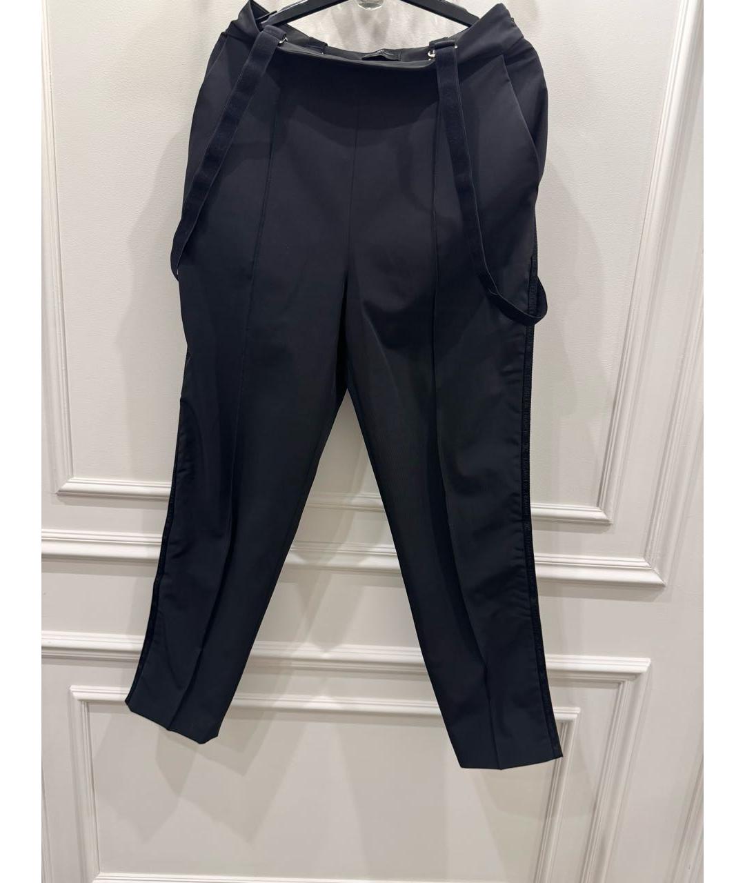 ELISABETTA FRANCHI Черные полиэстеровые прямые брюки, фото 5